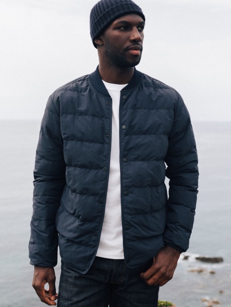 Finisterre Marineblaue Bomberjacke Mit Kiebitz
