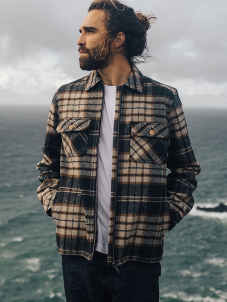 Garrick Zip Overshirt Finisterre Navy/flint Kariert