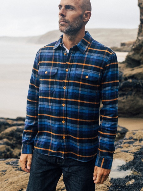 Finisterre Beardsmore Hemd Navy/sable Check