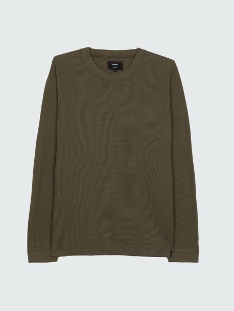 Olive Dunnet Waffel Langarm T-shirt Finisterre