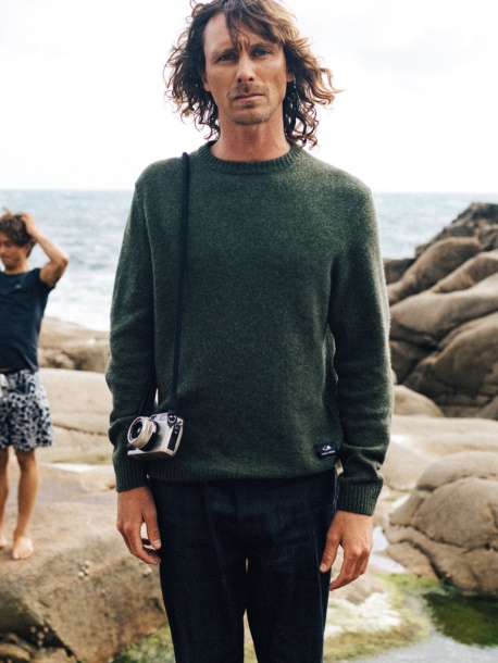 Olive Finisterre Columba Strickpullover