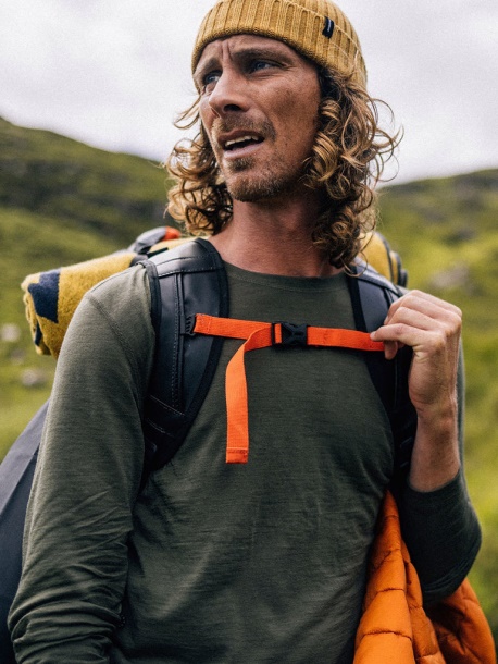 Eddy Merinowolle Langarm Unterwäsche Finisterre Olive