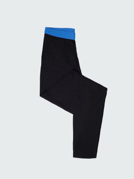 Schwarz/cerulean Eddy Lange Unterhose Aus Merinowolle Finisterre