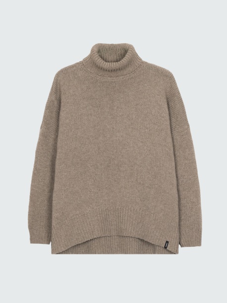 Finisterre Eyre Rollkragen-Strickpullover Dark Oatmeal