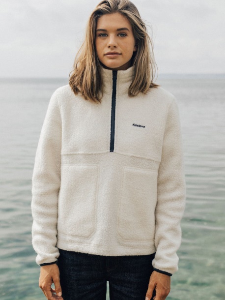 Budock Wollkittelfleece Ecru Finisterre